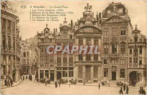 Cartes postales Bruxelles la grand place les trois couleurs maison des Brasseurs la maison du Cygne la maison de