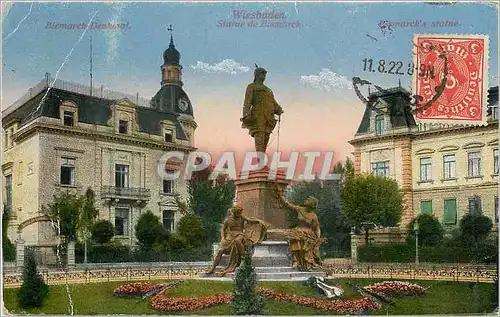 Cartes postales Wiesbaden Statue de Bismarch