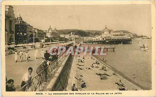 Cartes postales Nice la promenade des anglais et le palais de la jetee