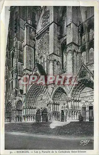 Ansichtskarte AK Bourges les 5 portails de la cathedrale Saint Etienne