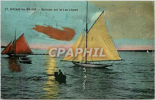 Cartes postales Evian les Bains Barques sur le Lac Leman Bateau