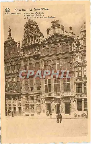 Cartes postales Bruxelles la grand place cote nord ouest maison des Merciers maison des Batellers la Louvre ou M
