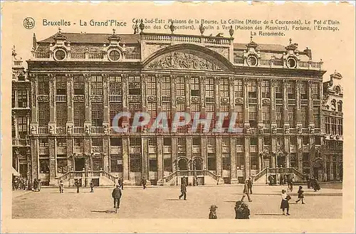 Cartes postales Bruxelles la grand place cote sud est maisons de la Bourse la Colline le Pot d'Etain Moulin a Ve