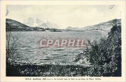 Cartes postales Laffrey le grand lac le port et au loin le Mont Obiou
