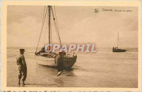 Cartes postales Ostende Barques de peche Bateau