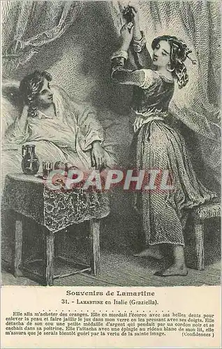 Cartes postales Souvenir de Lamartine Lamartine en Italic Graziella