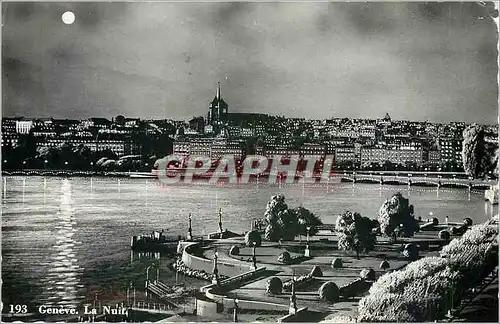 Cartes postales moderne Geneve la nuit