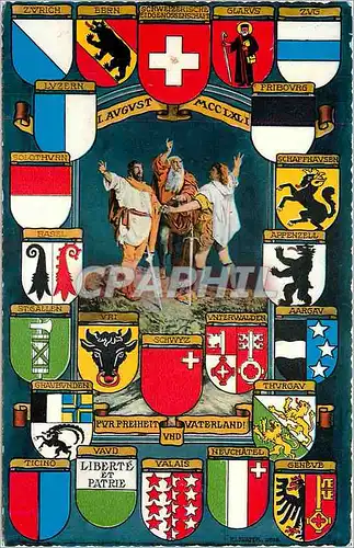 Cartes postales moderne Suisse Ours Chevre Armes