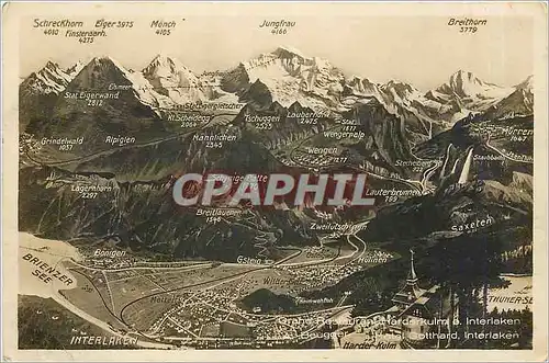 Cartes postales Grand restaurant Harderkulm ob Interlaken A Beugger hotel Gotthard Interlaken