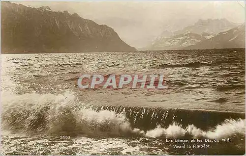 Cartes postales Lac Leman et les Dts du Midid avant la Tempete