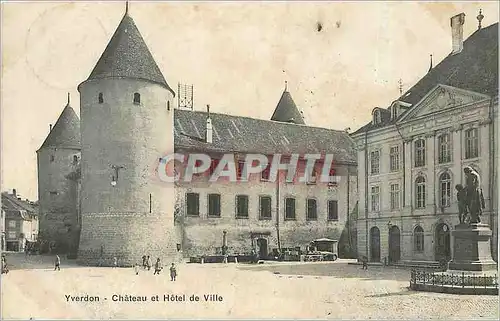 Cartes postales Yverdon Chateau et Hotel de Ville