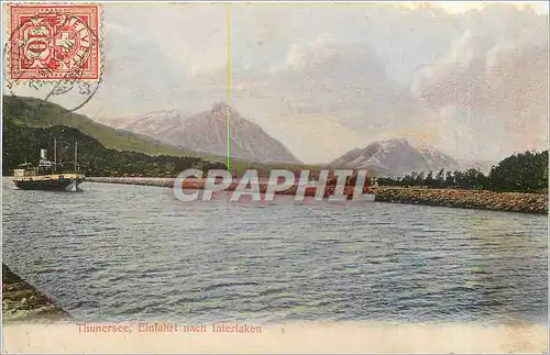 Cartes postales Thunersee Einfahrt nach Interlaken Bateau