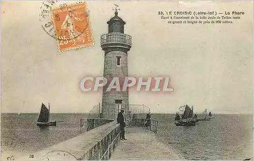 Ansichtskarte AK Le Croisic Loire Inf le Phare Bateau