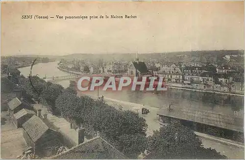 Cartes postales Sens Yonne vue panoramique prise de la Maison Barbot