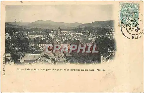 Cartes postales Saint Die vue generale prise de la nouvelle Eglise Saint Martin