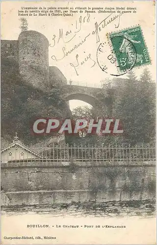 Cartes postales Bouillon le chateau pont de l'esplanade