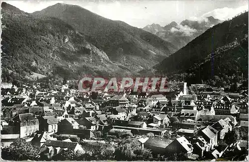 Moderne Karte Luchon H G vue generale au fond le port de Venasque