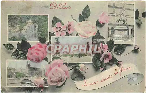 Cartes postales De Paris je vous envoie ces fleurs