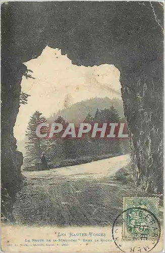 Cartes postales Les Hautes Vosges la route de la Schlucht dans la roche du diable