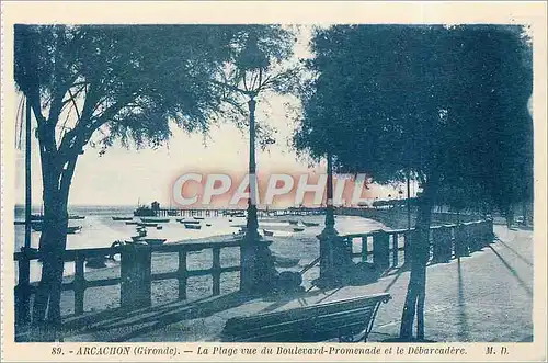 Ansichtskarte AK Arcachon Gironde la plage vue du boulevard promenade et le Debarcadere