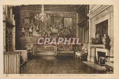 Cartes postales Pau chateau Henri IV chambre du souvenir dite Henri d'Albert