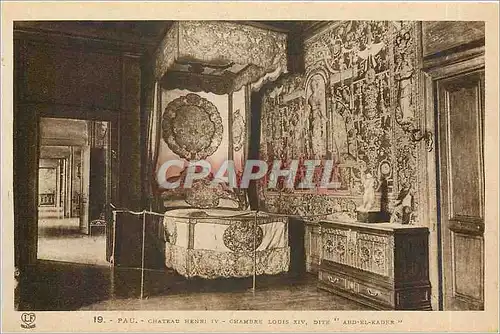 Cartes postales Pau chateau Henri IV chambre Louis XIV dite Abd el Kader