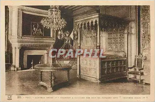 Ansichtskarte AK Pau chateau Henri IV cabinet du souverain chambre a coucher des rois de Navarre dite chambre Hen