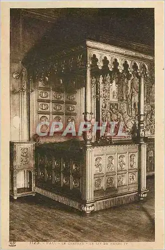Cartes postales Pau le chateau le lit de Henri IV