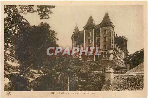 Cartes postales Pau le chateau vu du parc