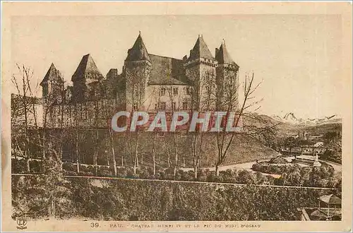 Cartes postales Pau chateau Henri IV et le pic du midi