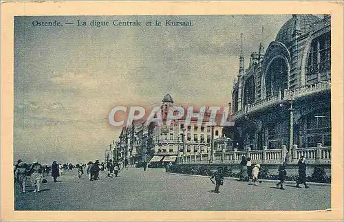 Cartes postales Ostende la digue centrale et le Kursaal