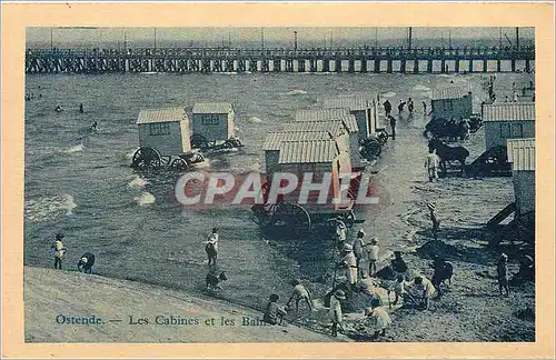 Cartes postales Ostende les cabiner et les Bains