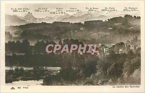 Cartes postales Pau la chaine des Pyrenees