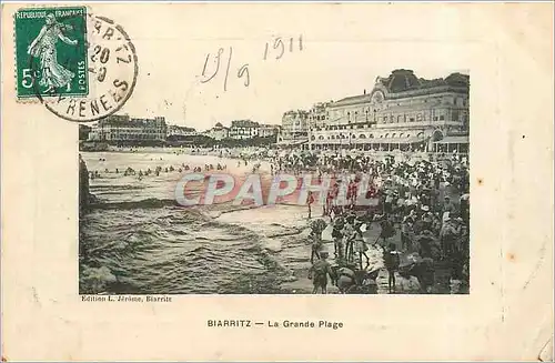 Cartes postales Biarritz la grande plage