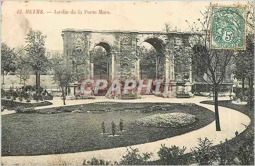 Cartes postales Reims jardin de la porte Mars