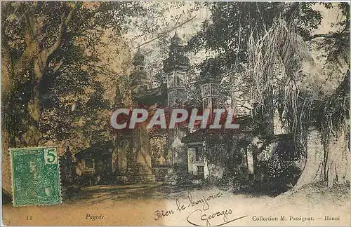 Cartes postales Pagode Indochine
