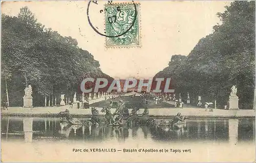 Cartes postales Parc de Versailles bassin d'Apollon et le Tapis vert