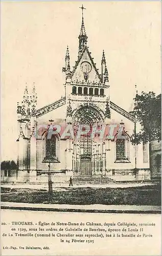 Cartes postales Thouars eglise de Notre Dame du Chateau depuis collegiale terminee en 1309 sous les ordres de Ga