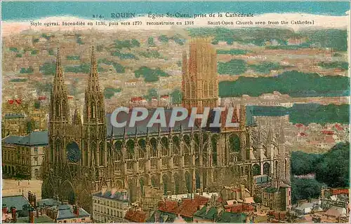 Cartes postales Rouen eglise St Ouen prise de la Cathedrale