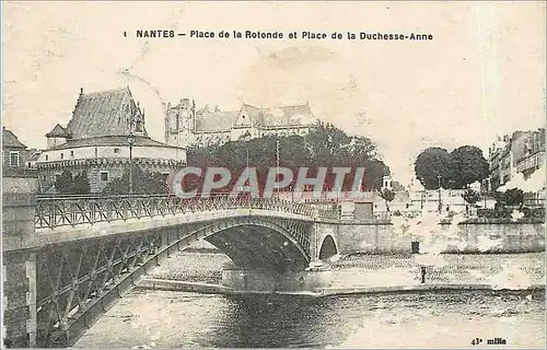 Cartes postales Nantes place de la Rotonde et place de la Duchesse Annee