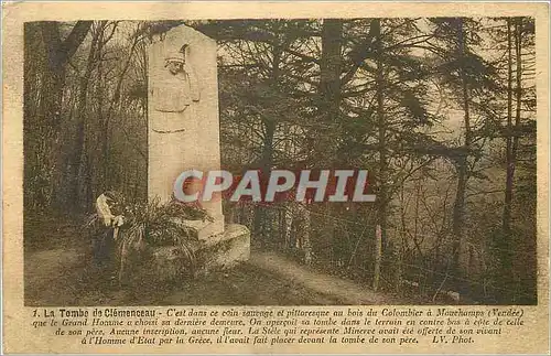 Cartes postales La tombe de Clemenceau