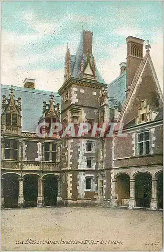 Cartes postales Blois le chateau facade Louis XII jour de l'Escalier