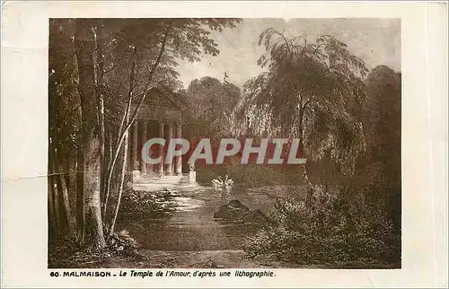 Cartes postales Malmaison le temple de l'amour d'apres une lithographie