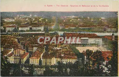 Cartes postales Lyon vue generale quartier de Bellecour et de la Guillotiere