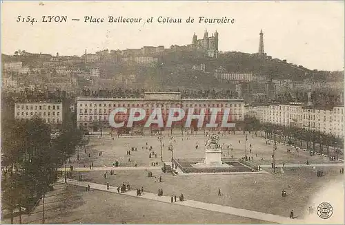Cartes postales Lyon place Bellecour et coteau de Fourviere