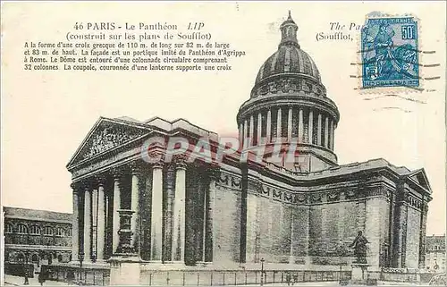 Ansichtskarte AK Paris le Pantheon construit sur les plans de Soufflot