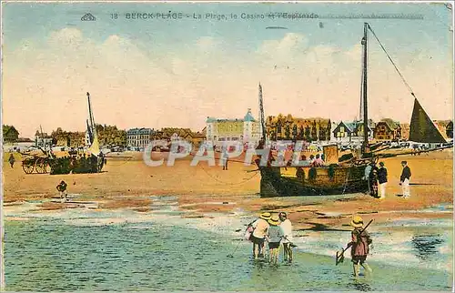 Ansichtskarte AK Berck plage la plage le casino et l'esplanade Bateau