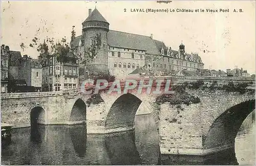 Cartes postales Laval Mayenne le chateau et le vieux pont