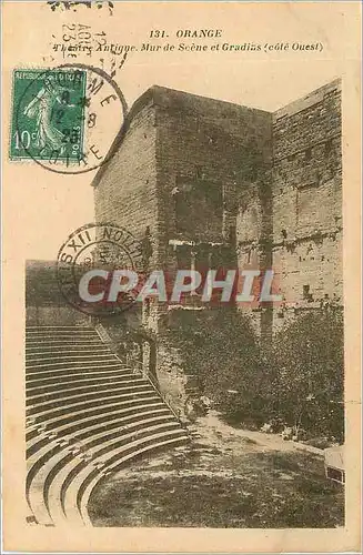 Cartes postales Oragne theatre antique mur de scene et gradins cote ouest