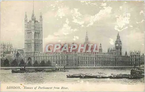 Cartes postales London Houses of Parliament from river